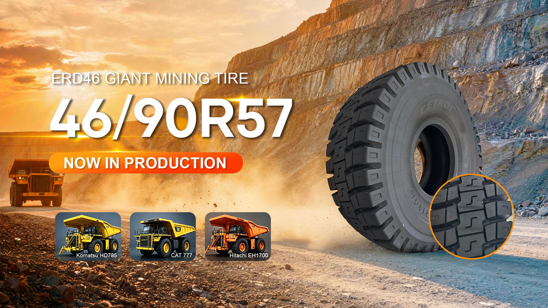CETROC ERD46 (46/90R57) Giant Mining Tire Now in Production